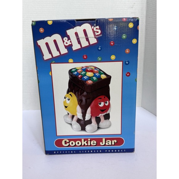 *RARE* VTG New W/ Seal 2002 M&M's Cookie Jar Benjamin & Medwin Red Yellow Green - Picture 1 of 6